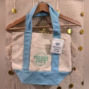NWT Trader Joe’s Mini Blue Pastel Tote Bag